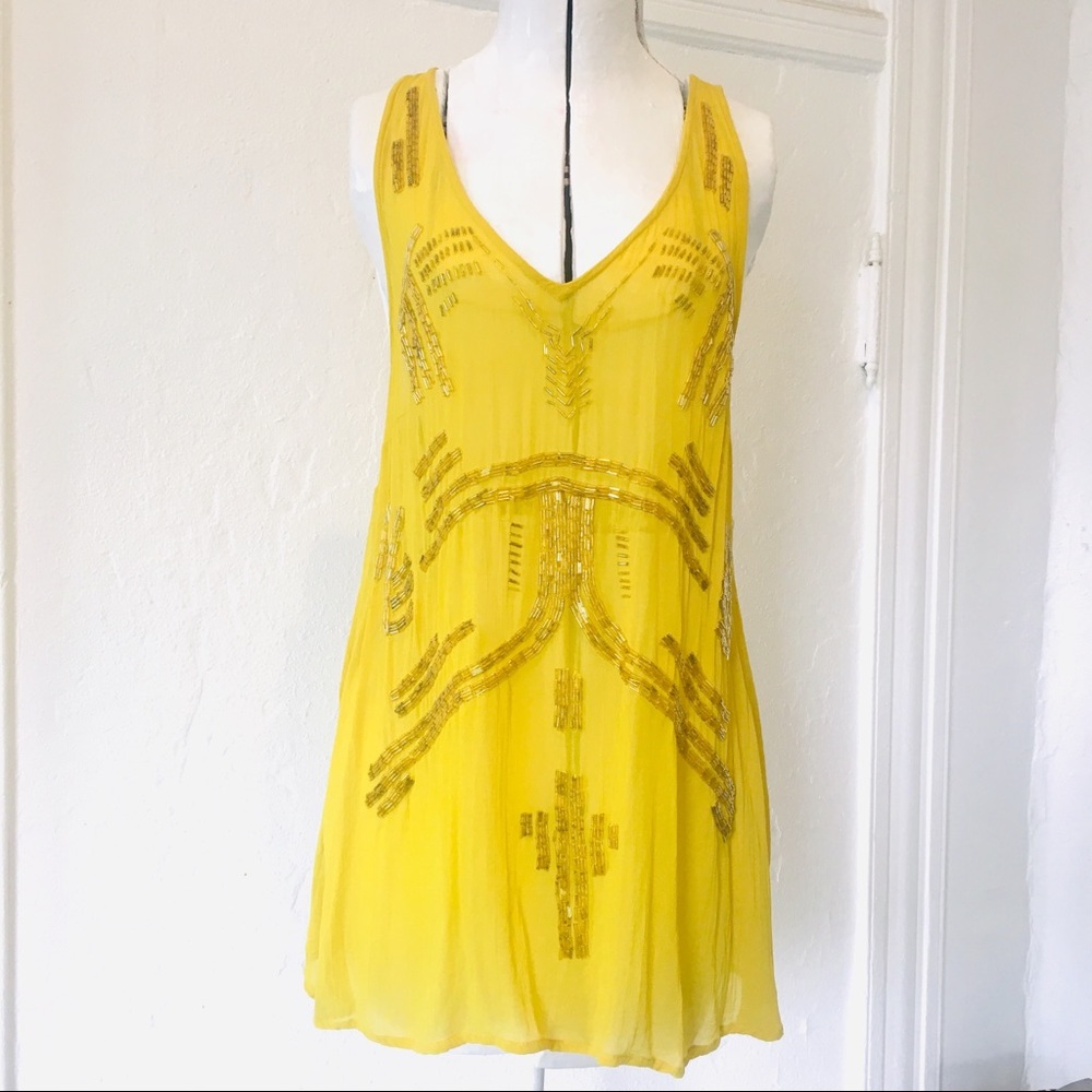 FREE PEOPLE sheer beaded racerback tank top - Picture 3 of 8